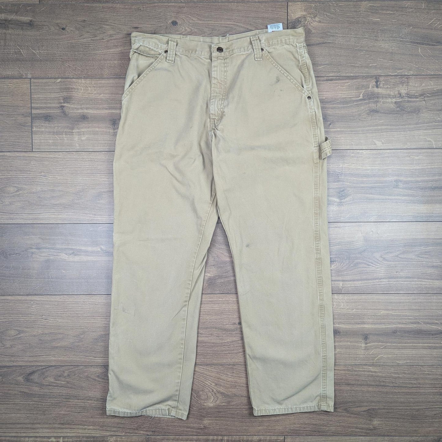 Brown Vintage Wrangler Carpenter Pants Baggy Cargo Straight Leg W36 L30