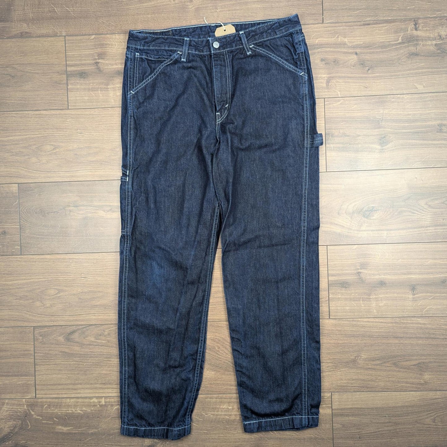Blue Levi's Carpenter Jeans Dark Wash Baggy Loose Hip-Hop Skater Fit W34 L32