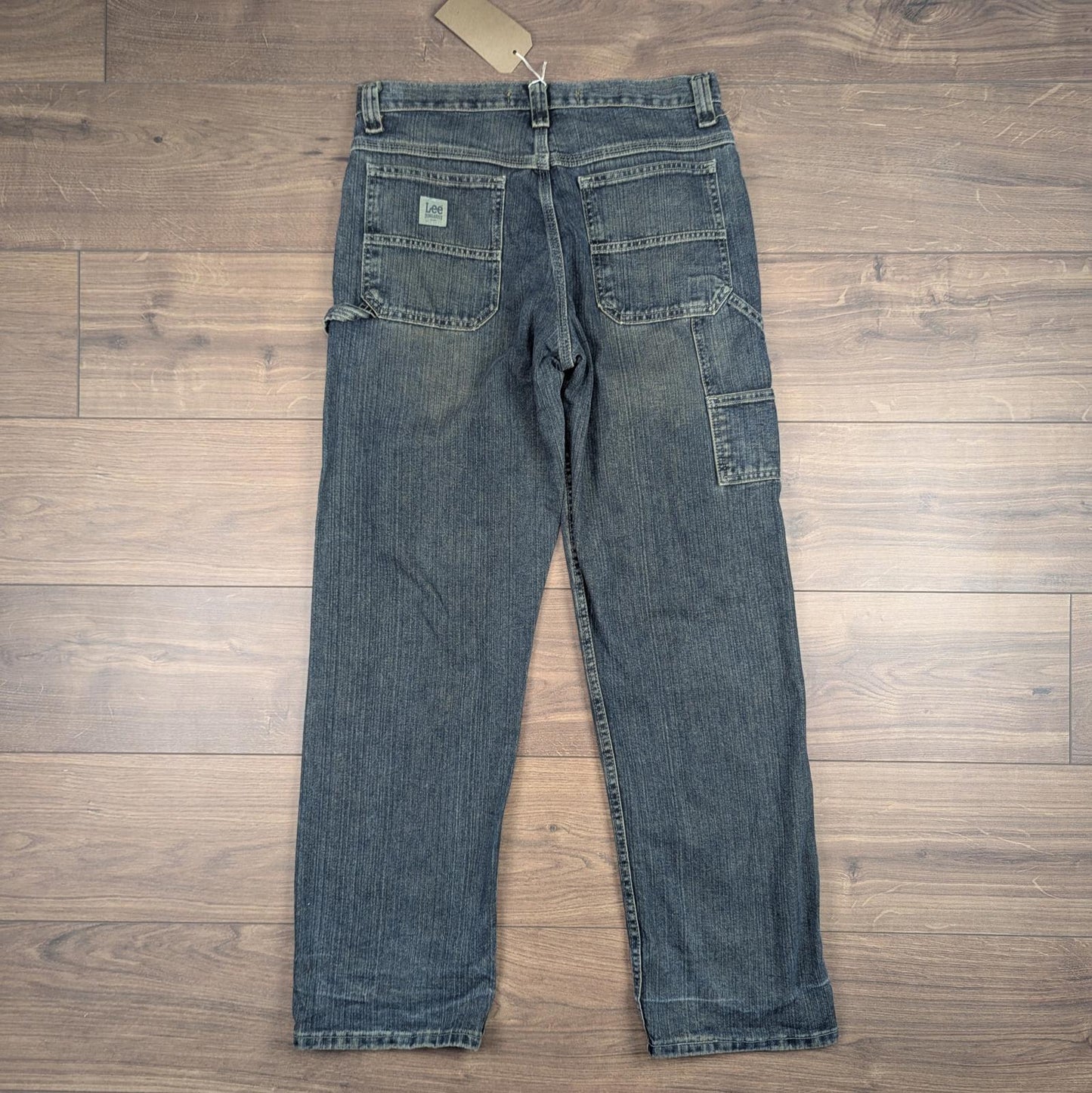 Black Vintage Lee Dungarees Carpenter Jeans Baggy Hip-Hop Skater W32 L32