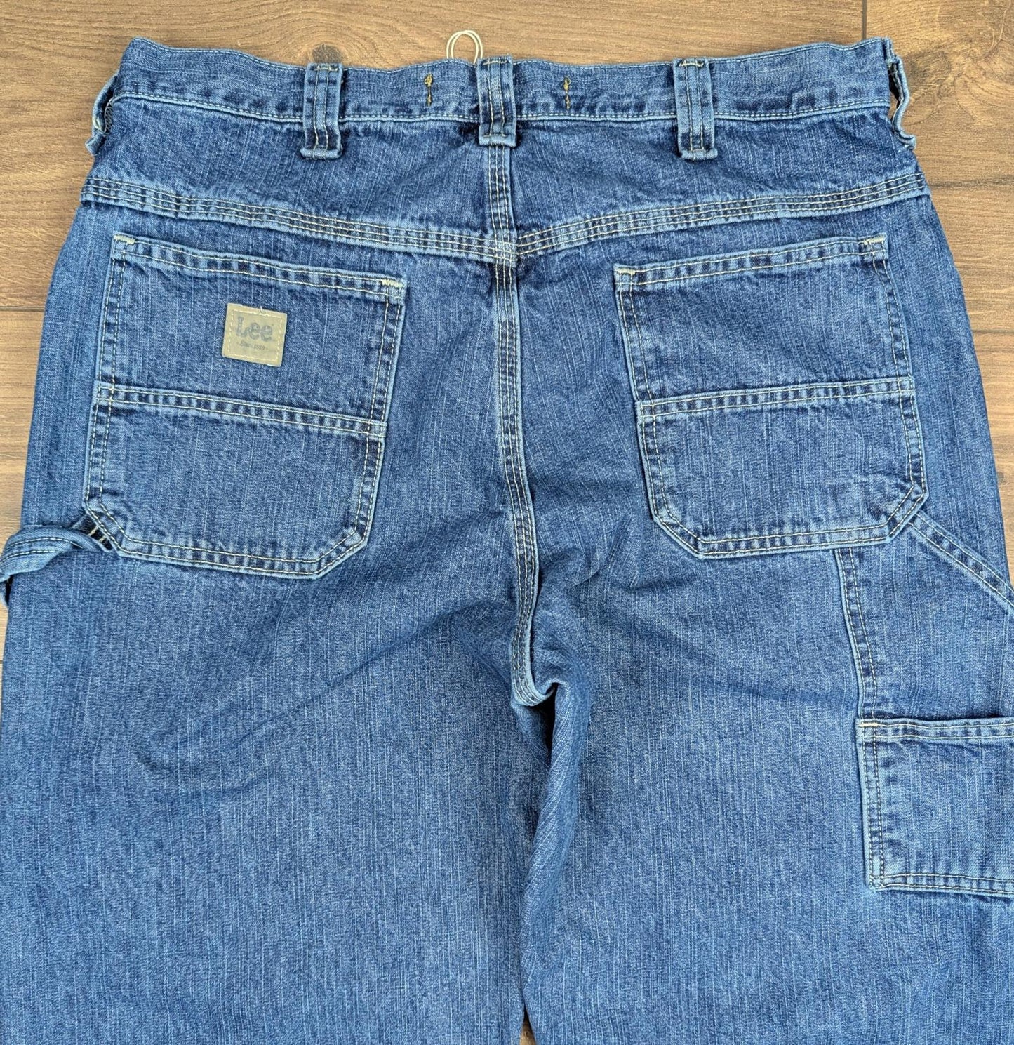 Blue Vintage Lee Jeans Baggy Carpenter Hip-Hop Skater Straight Leg W34 L36