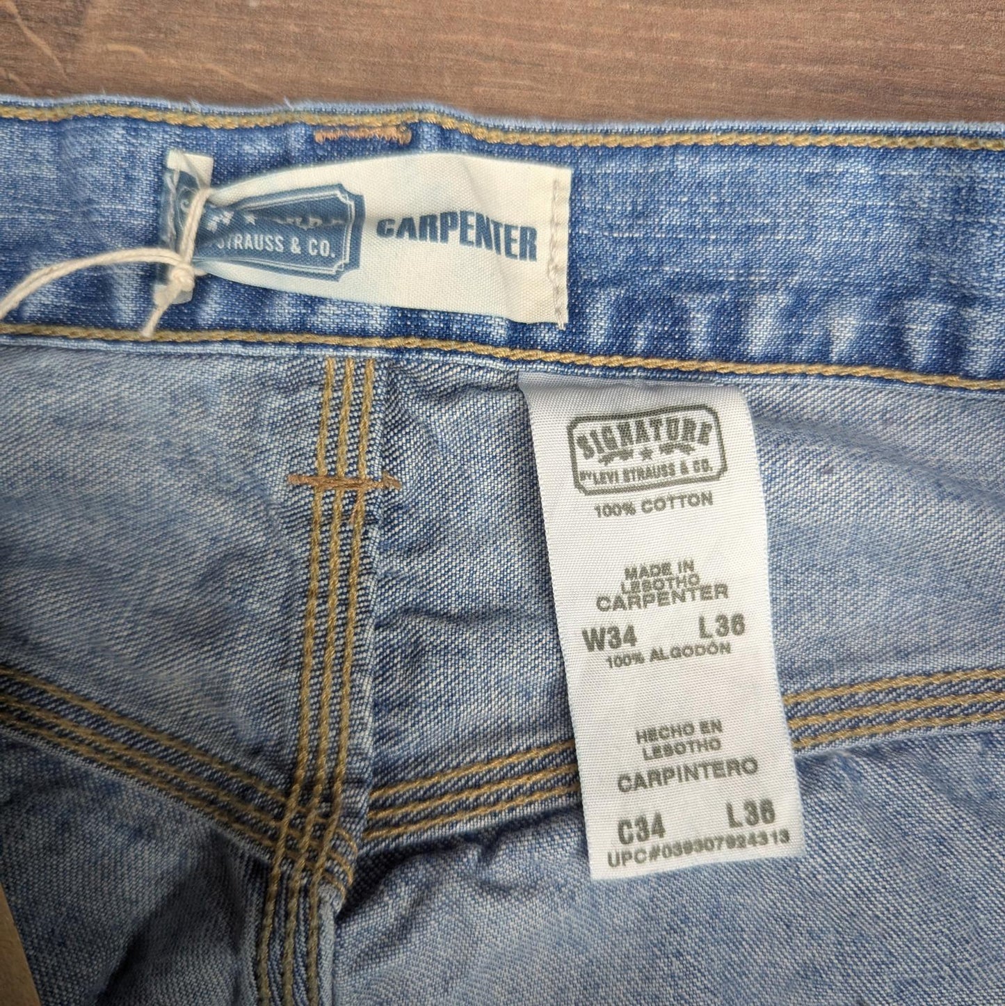 Blue Vintage Levi's Carpenter Jeans Baggy Hip-Hop Skater Straight Leg W34 L36