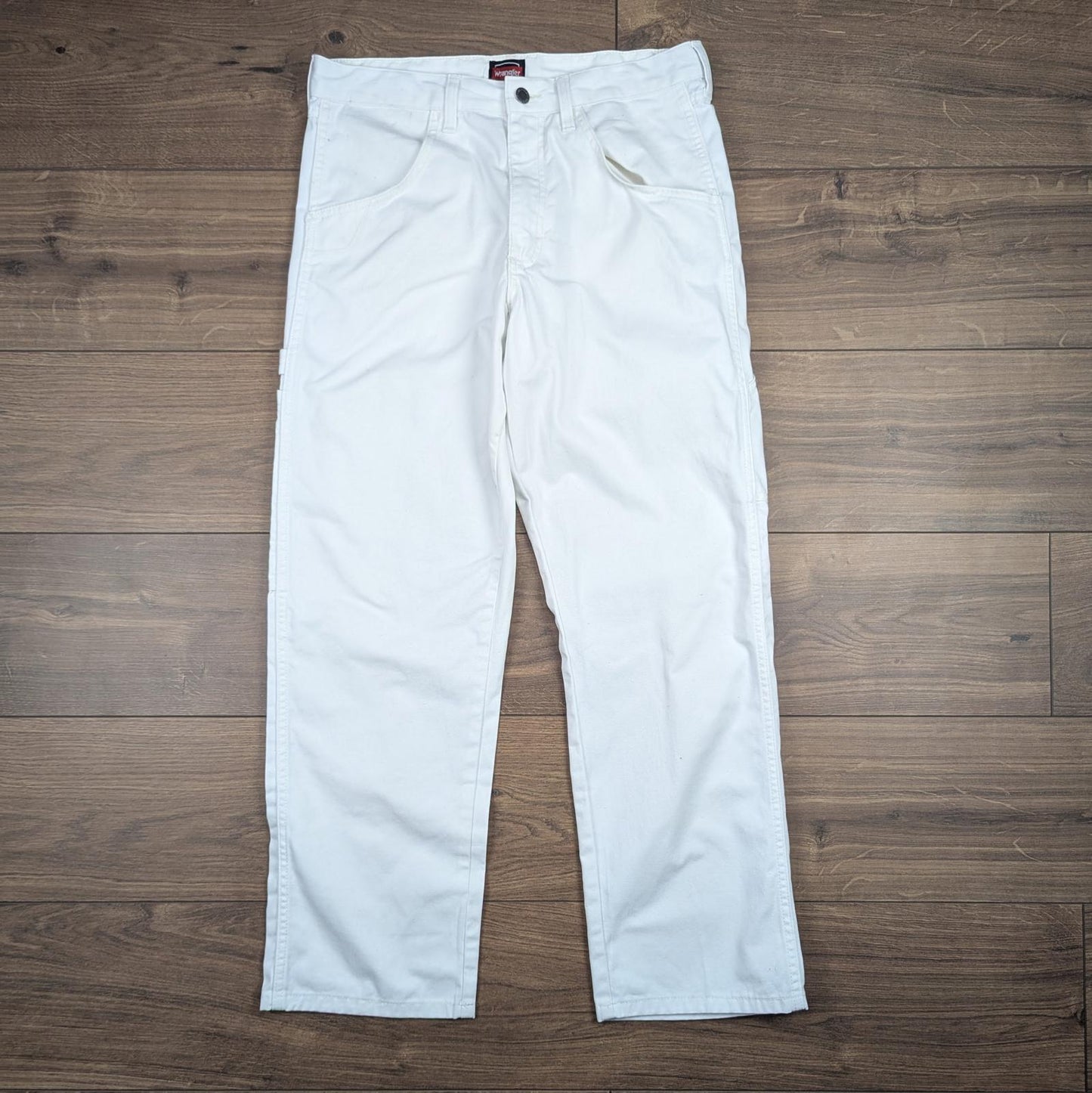 White Wrangler Workwear Carpenter Cargo Pants Straight Leg W34 L30