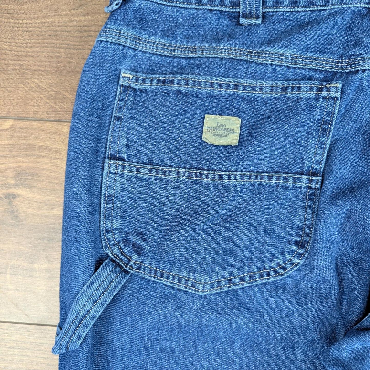 Blue Lee Dungarees Jeans Vintage 90's Baggy Carpenter Jeans Hip Hop Skater W38 L30