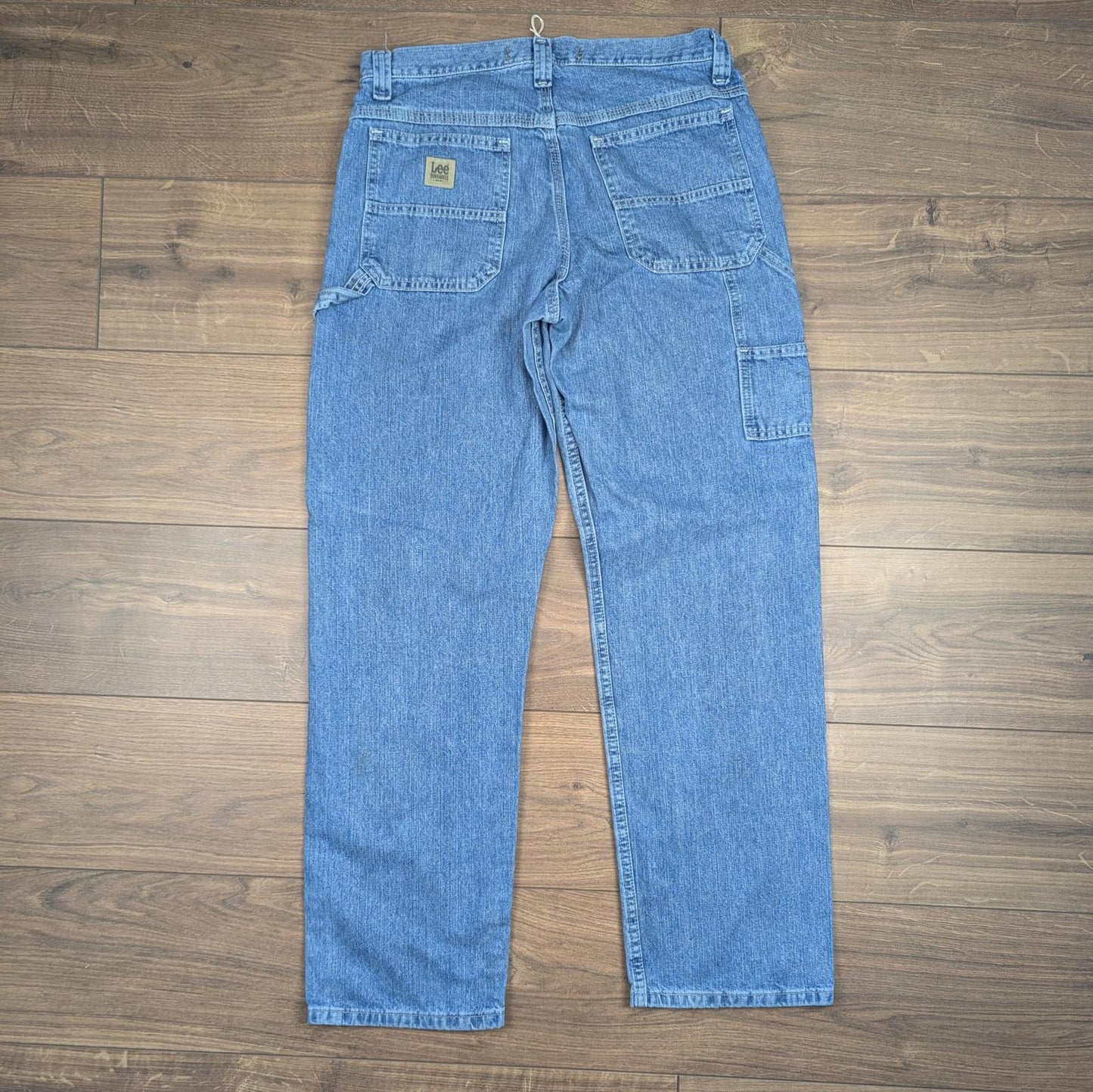 Blue Vintage Lee Dungarees Carpenter Jeans Baggy Skater Straight Leg W32 L32