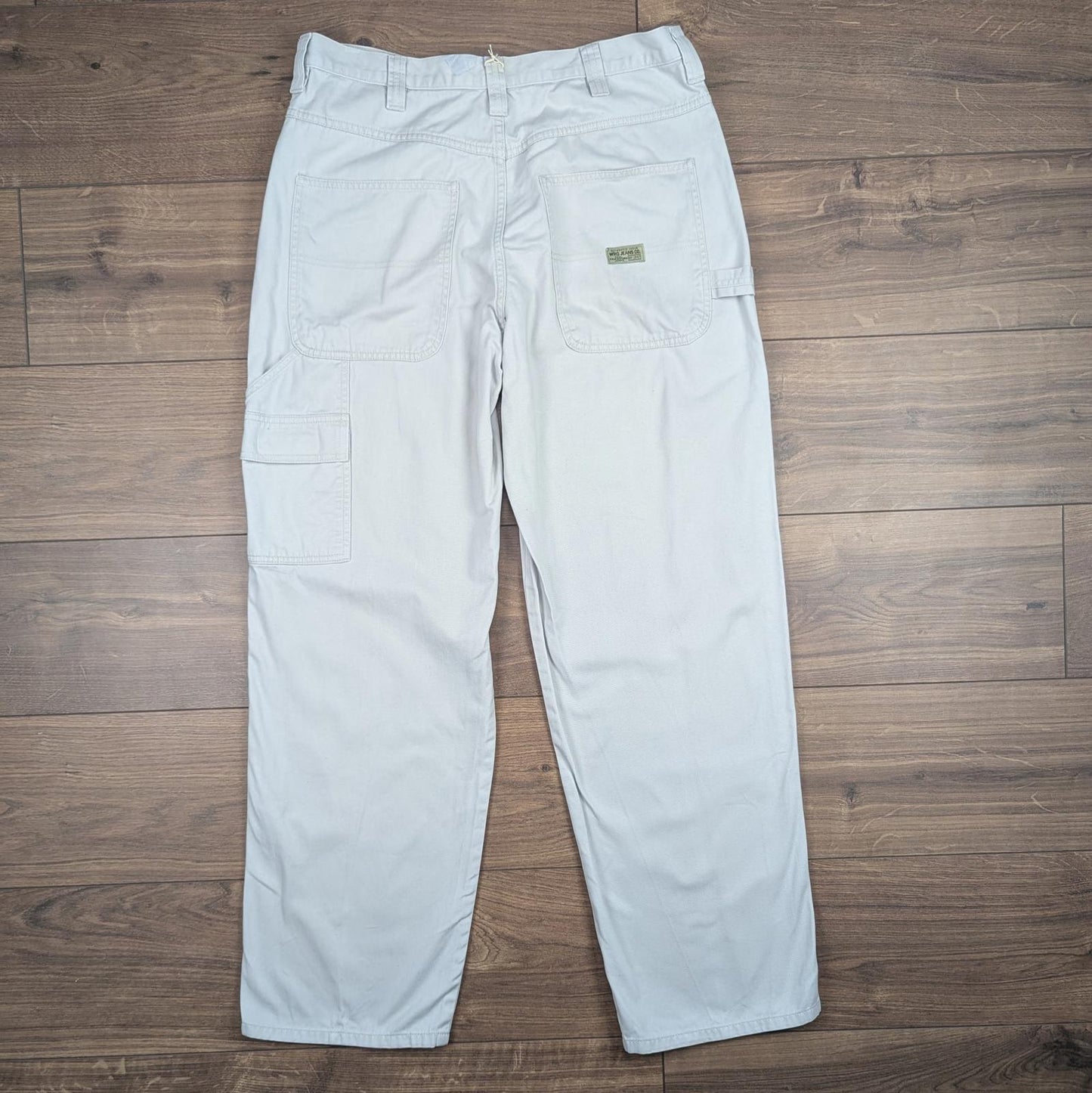 Beige Vintage Wrangler Carpenter Pants Jeans Baggy Cargo Straight Leg W34 L32