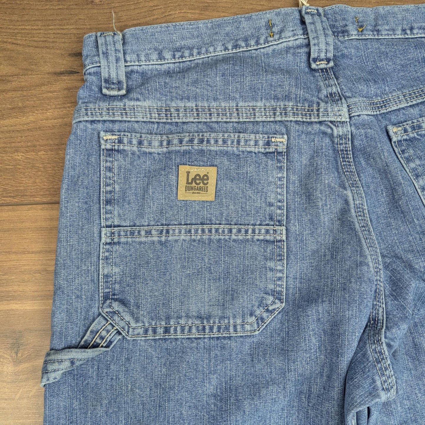 Blue Vintage Lee Dungarees Carpenter Jeans Baggy Skater Straight Leg W32 L32