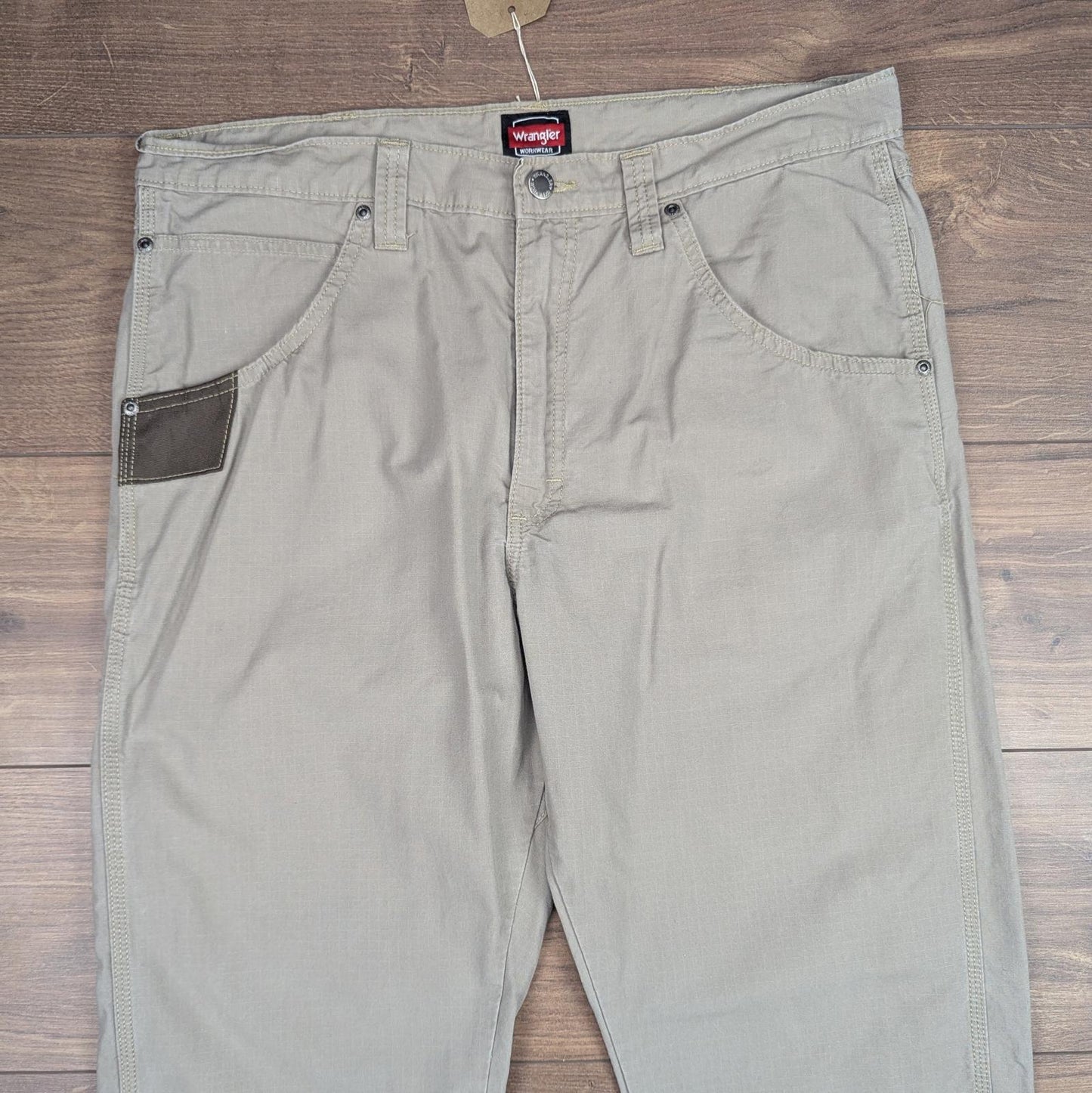 Brown Wrangler Workwear Carpenter Cargo Pants Straight Leg W36 L28