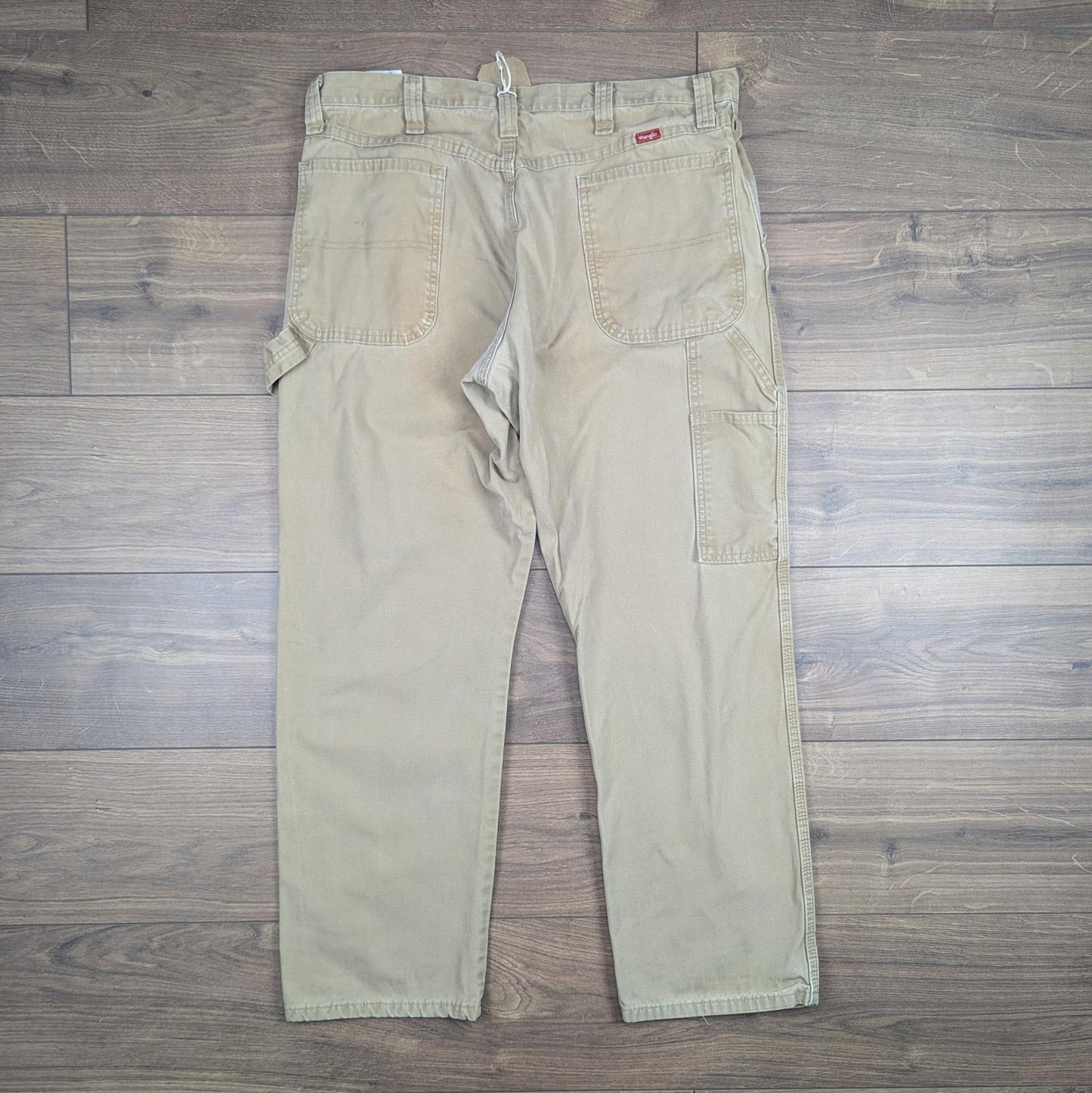 Brown Vintage Wrangler Carpenter Pants Baggy Cargo Straight Leg W36 L30