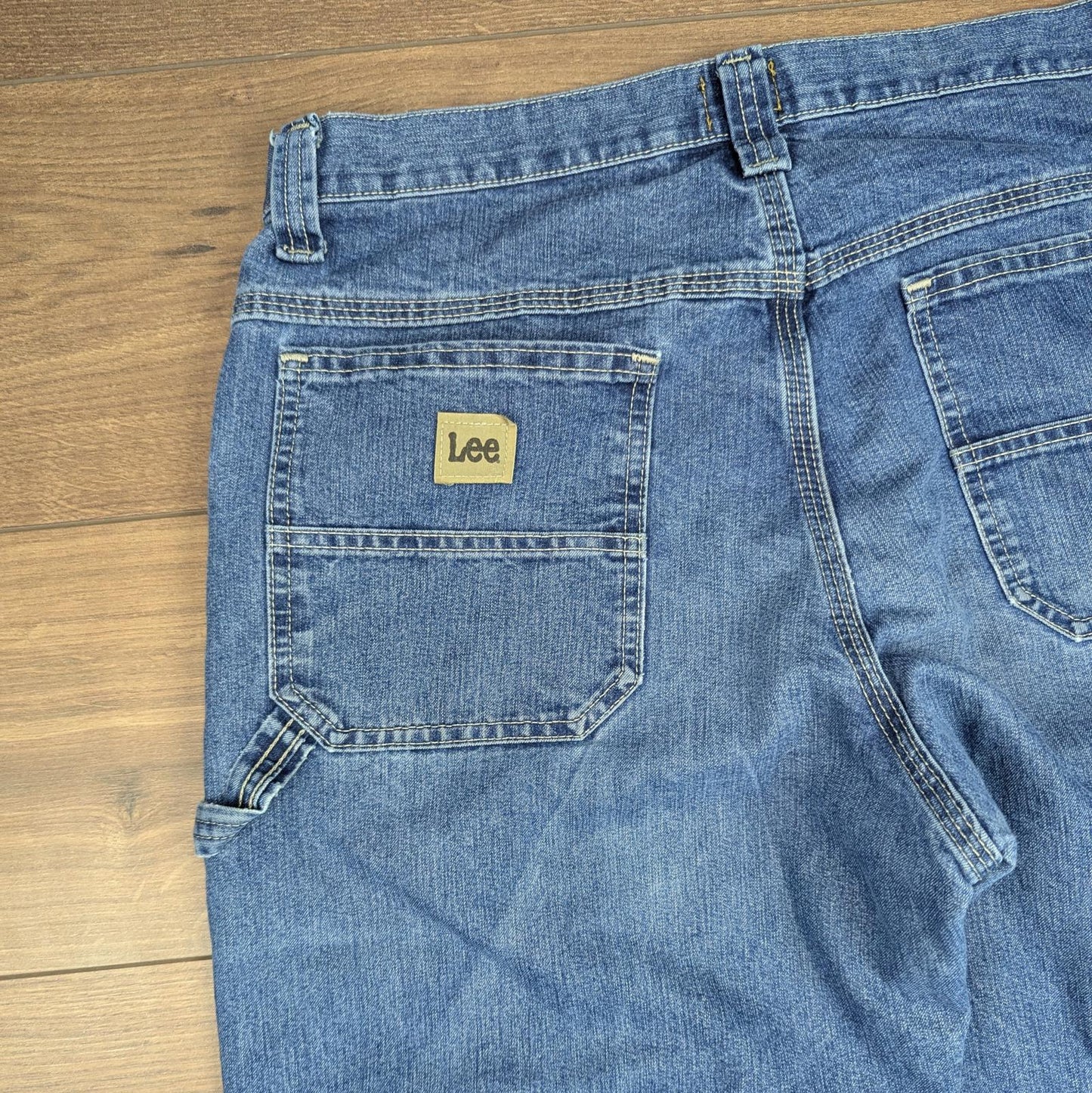 Blue Vintage Lee Loose Fit Jeans Carpenter Hip-Hop Skater Straight Leg W33 L34