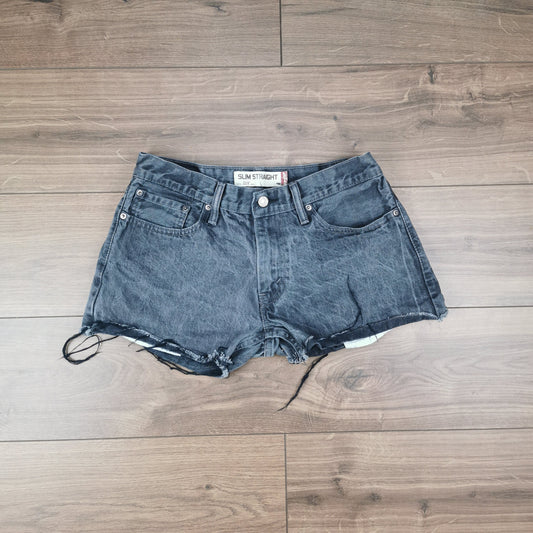 Vintage Levi's 514 Cutoff Black Denim Jean Shorts Jorts W32