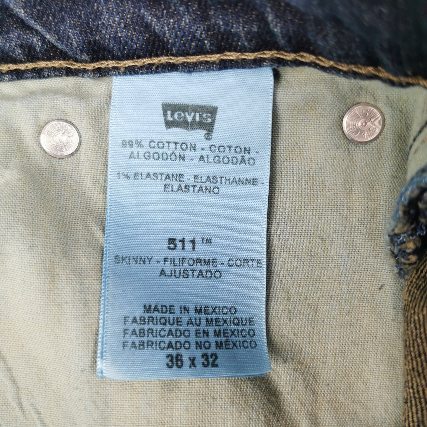 Vintage Levi's 511 Cut-off Blue Denim Jean Shorts Jorts W36