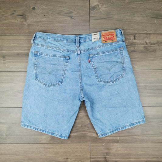New Levi's 405 Standard Light Blue Denim Jean Shorts Jorts W36