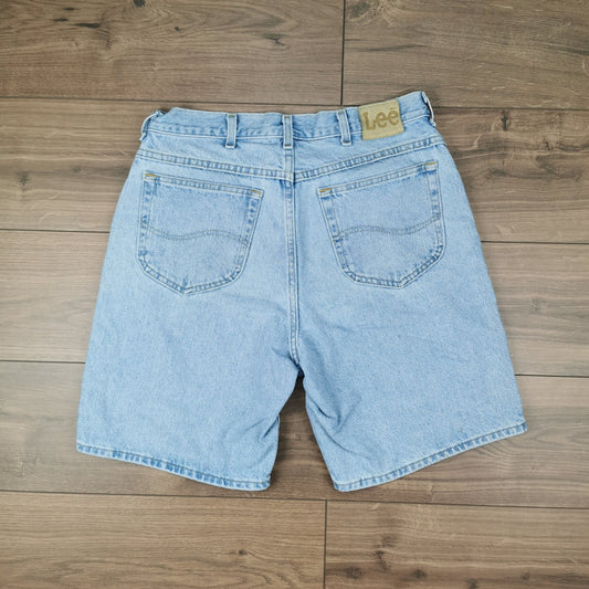 Vintage Lee Light Wash Blue Denim Shorts Jorts W34
