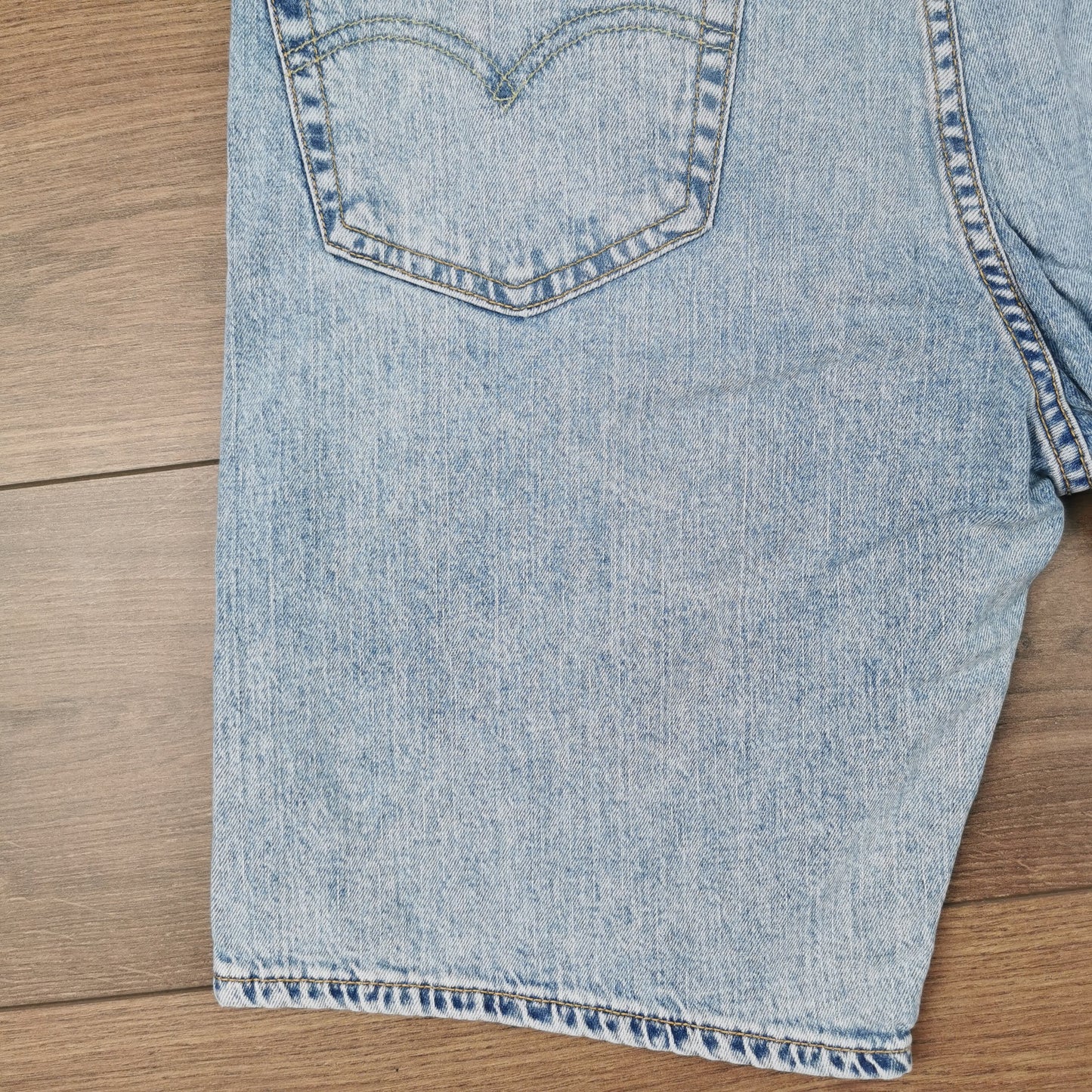 Levi's Premium 405 Standard Light Blue Denim Jean Shorts Jorts W36