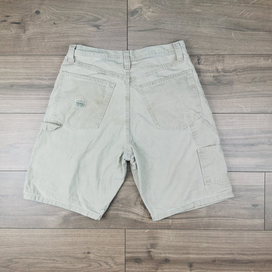 Vintage Wrangler Beige Denim Baggy Relaxed Shorts Jorts Carpenter Utility W32