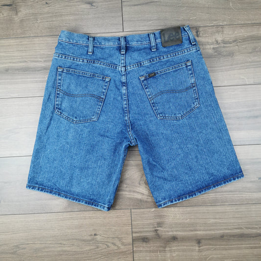 Vintage Lee Blue Medium Wash Denim Shorts Jorts W34