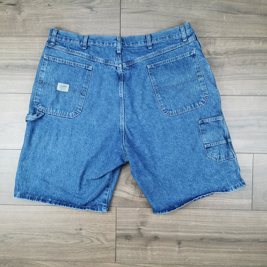 Vintage Wrangler Blue Carpenter Denim Shorts Jorts Utility Baggy Relaxed Fit W40