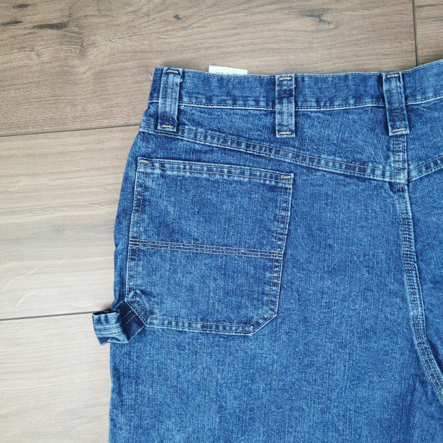 Vintage Wrangler Blue Carpenter Denim Shorts Jorts Utility Baggy Relaxed Fit W40