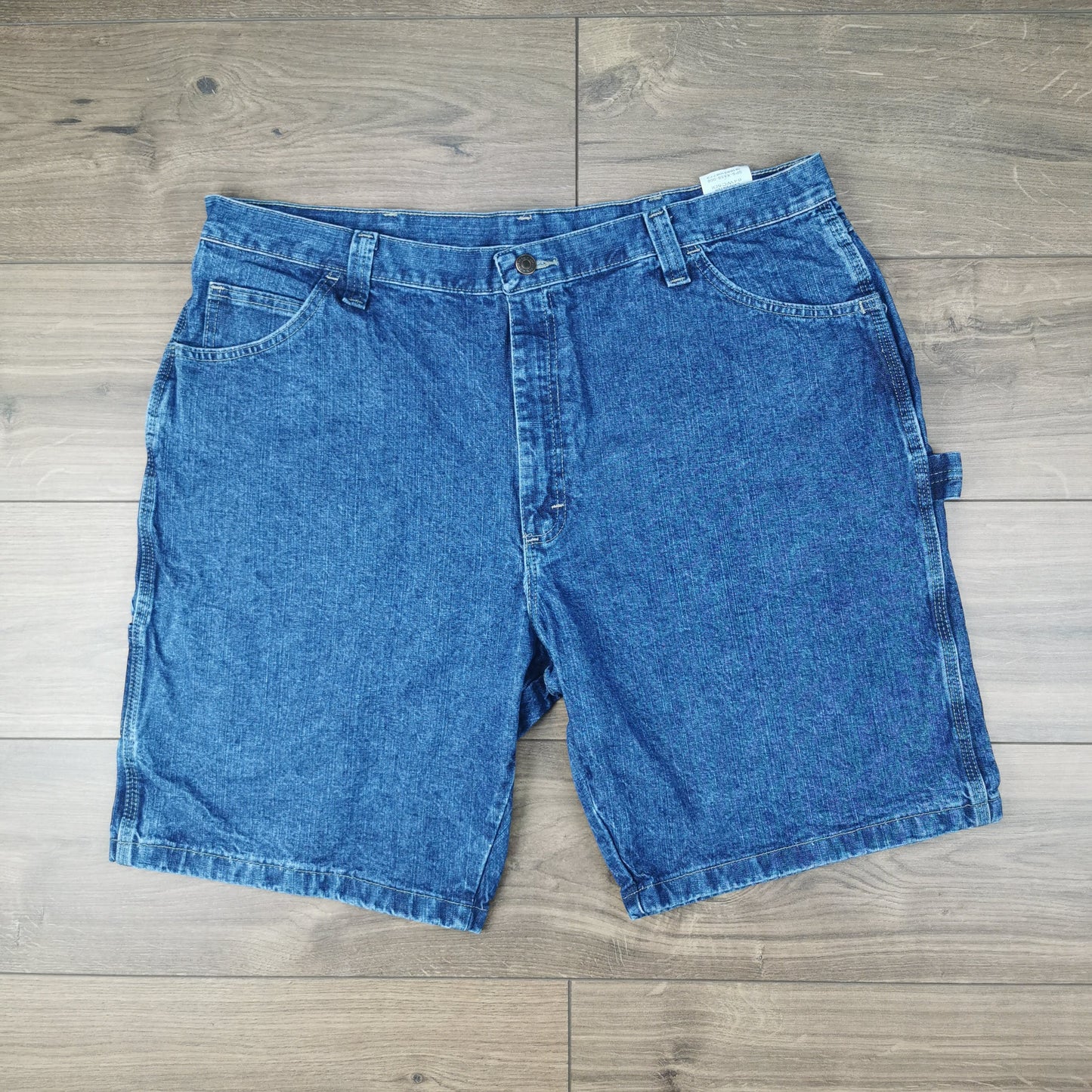 Vintage Wrangler Blue Carpenter Denim Shorts Jorts Utility Baggy Relaxed Fit W40