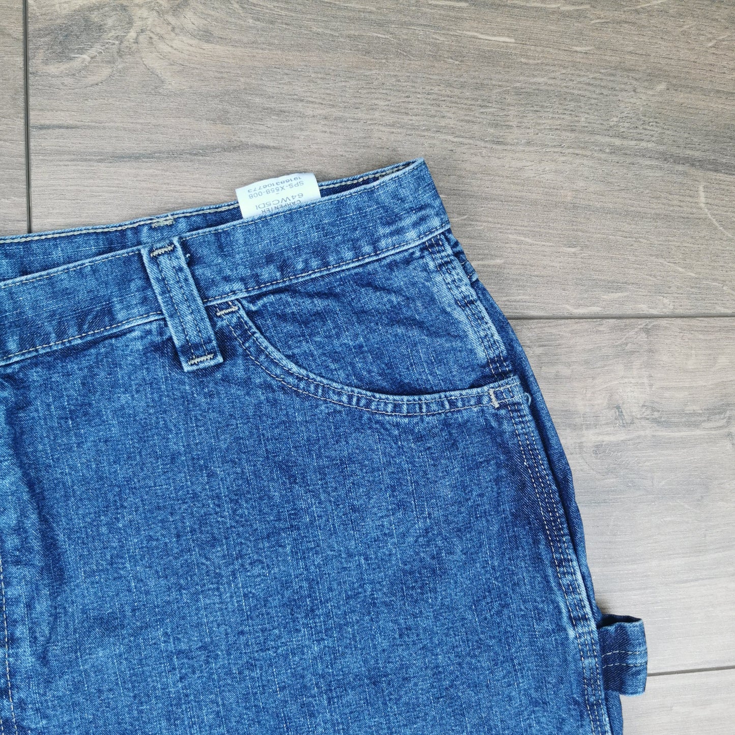 Vintage Wrangler Blue Carpenter Denim Shorts Jorts Utility Baggy Relaxed Fit W40