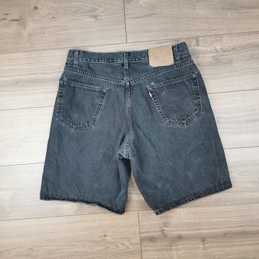 Vintage 90's Levi's 550 Black Denim Shorts Jorts Baggy Relaxed Fit W34
