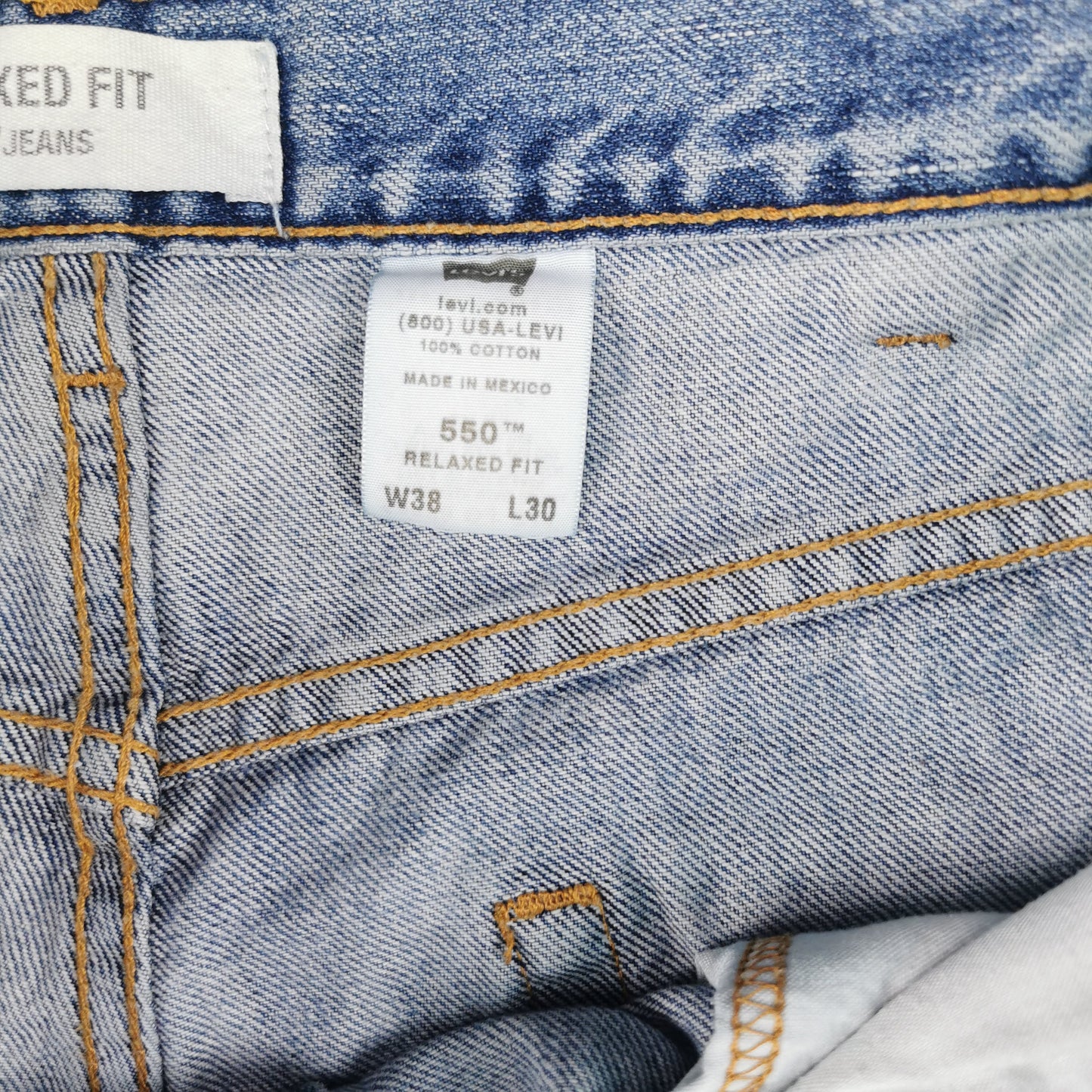 Vintage Levi's 550 Blue Denim Cut-off Shorts Jorts Baggy Relaxed Fit W38