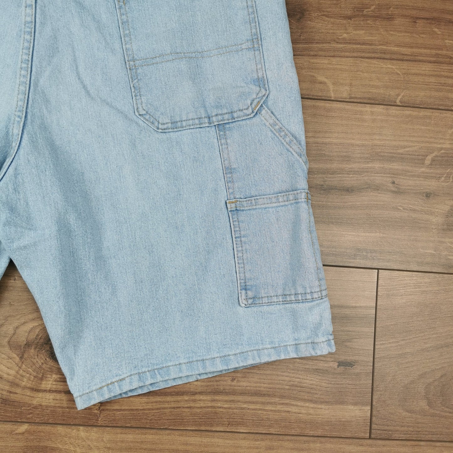 Vintage Wrangler Blue Denim Shorts Jorts Carpenter Utility Baggy Relaxed Fit W38