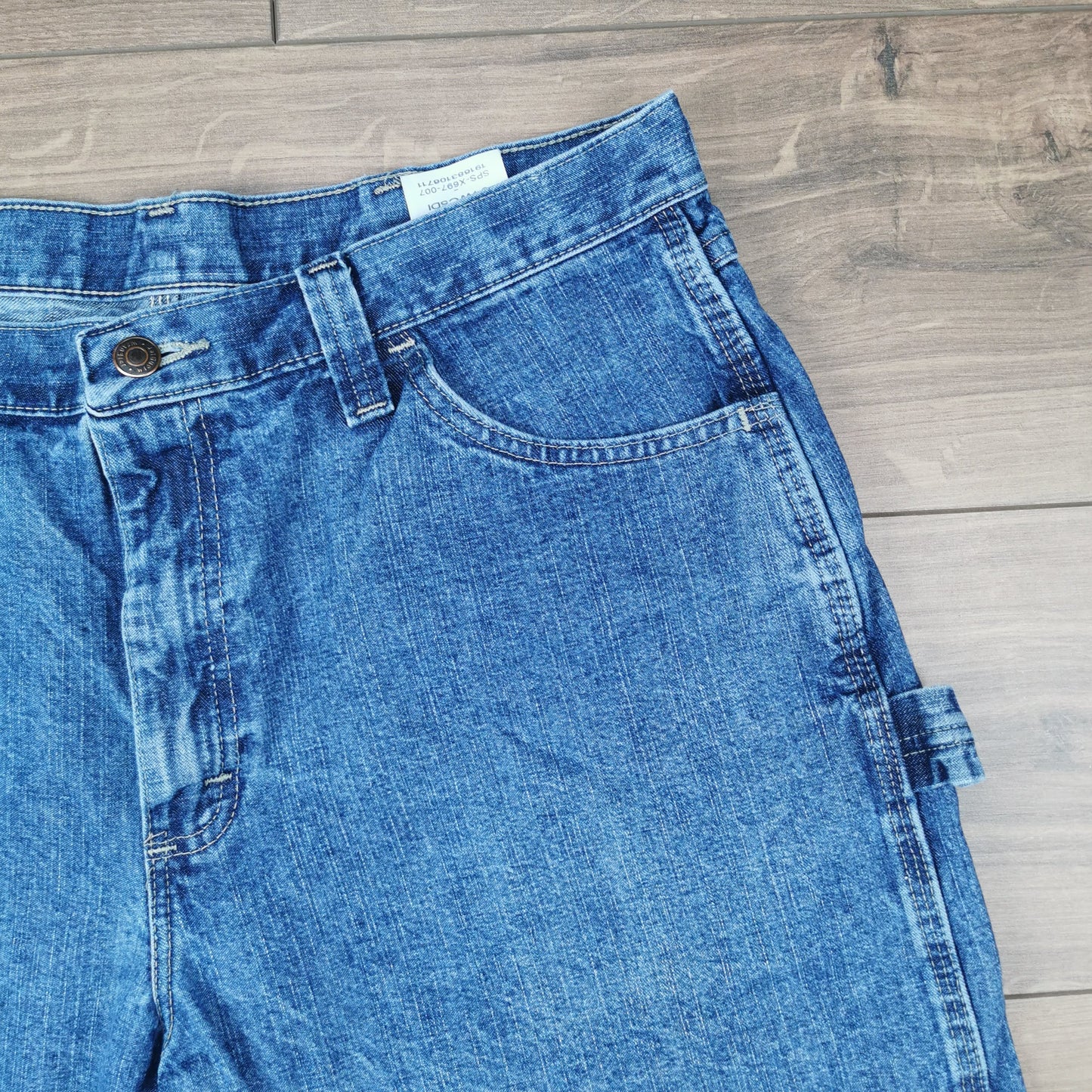 Vintage Wrangler Blue Denim Shorts Jorts Carpenter Utility Baggy Relaxed Fit W34