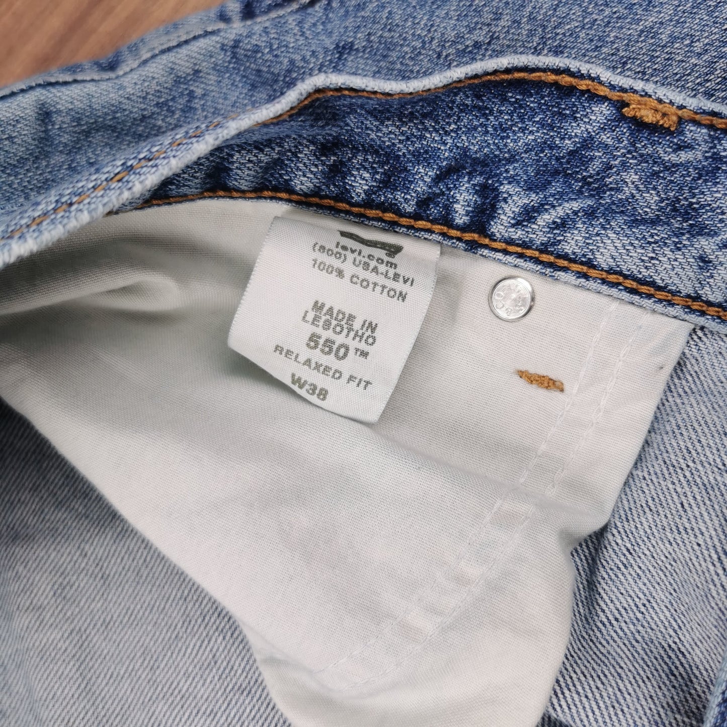 Vintage Levi's 550 Blue Denim Shorts Jorts Baggy Relaxed Fit W38