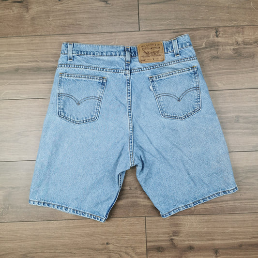 Vintage 90s Levi's 505 Blue Denim Shorts Jorts Baggy Regular Fit W34