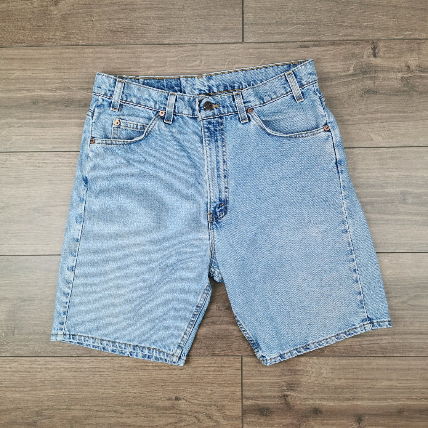 Vintage 90s Levi's 505 Blue Denim Shorts Jorts Baggy Regular Fit W34