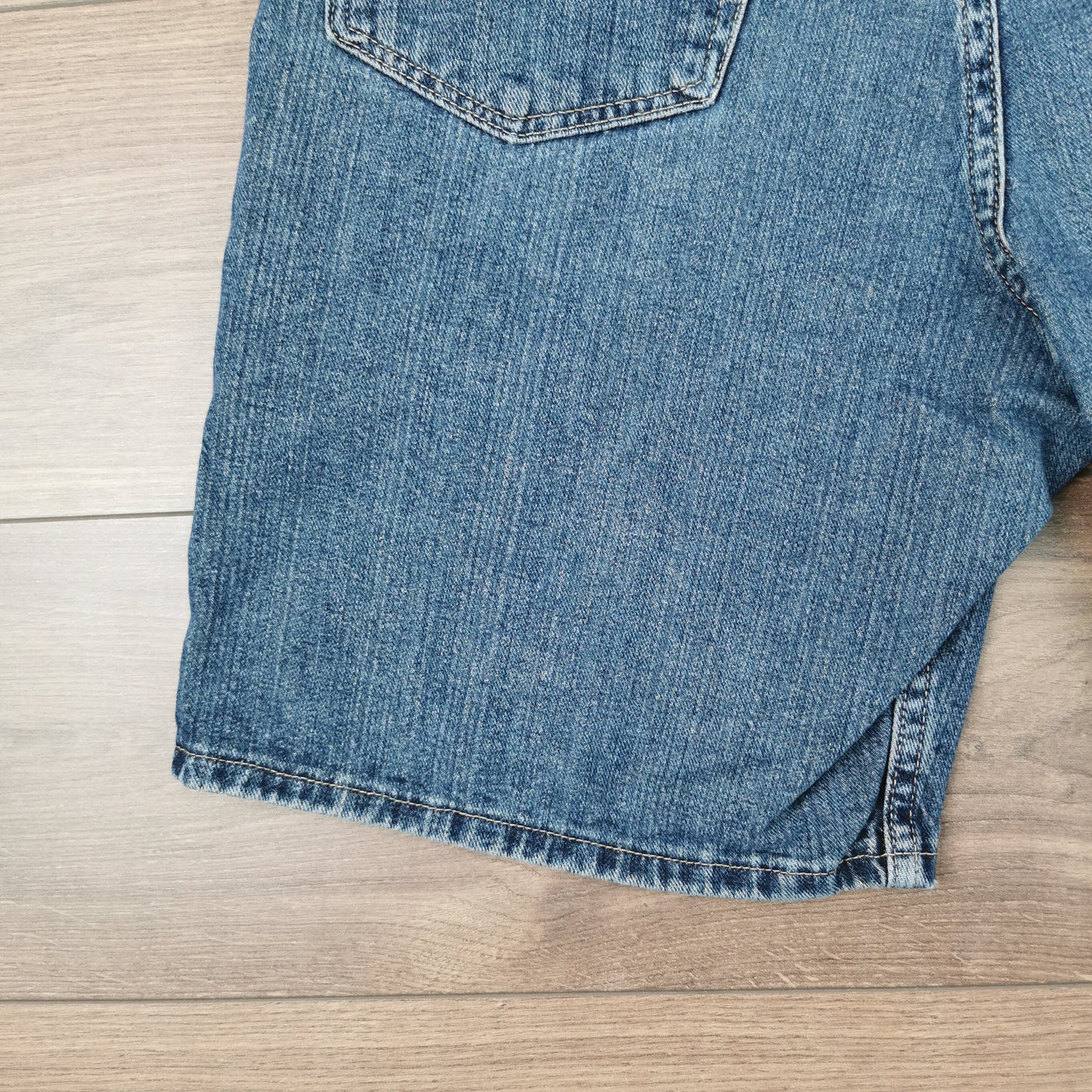 Vintage Wrangler Blue Denim Shorts Jorts Baggy Relaxed Fit Dark Wash W34