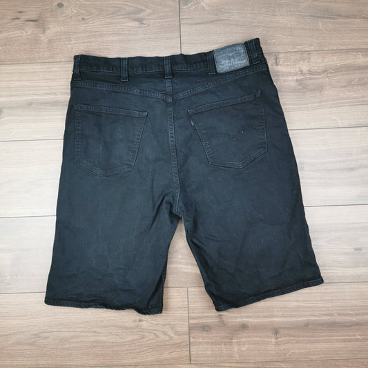 Levi's 569 Loose Straight Black Denim Shorts Jorts W38