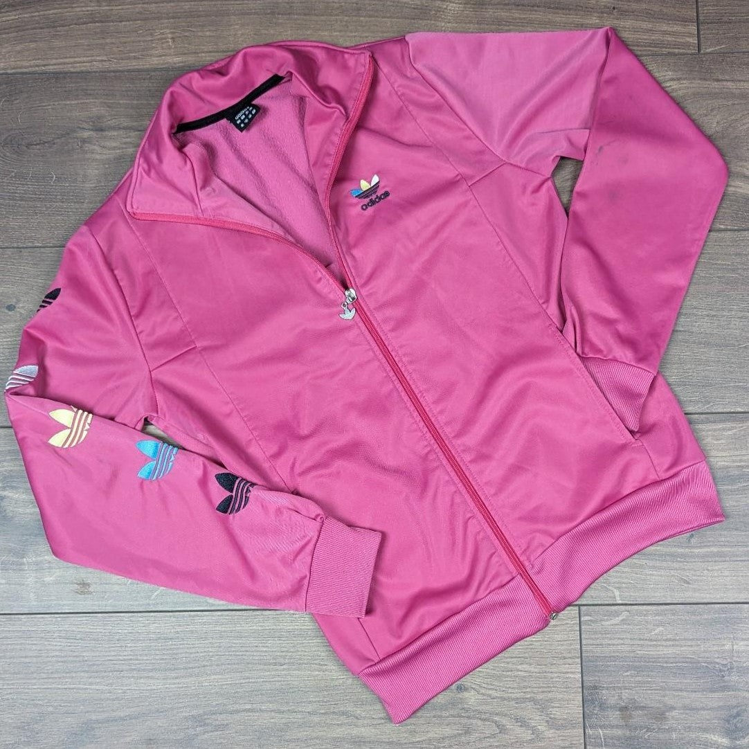 Vintage 00'S y2k Pink Adidas Trefoil Vintage Track Jacket Women's Size L UK 12