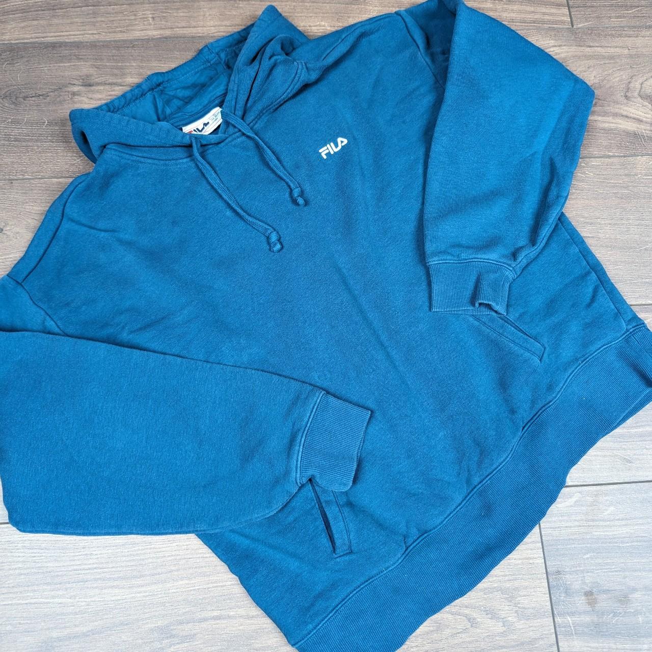 Vintage Fila Teal Blue Hoodie Women's XXL