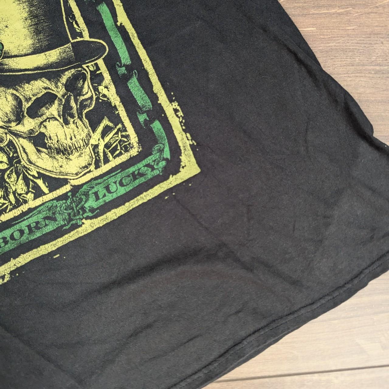 Black Vintage Ireland Born Lucky Graphic Horror Skull T-Shirt Men's XL
