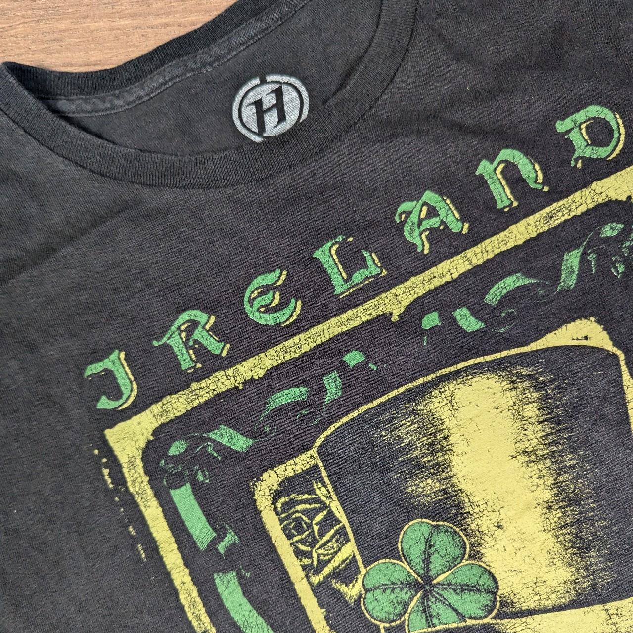 Black Vintage Ireland Born Lucky Graphic Horror Skull T-Shirt Men's XL