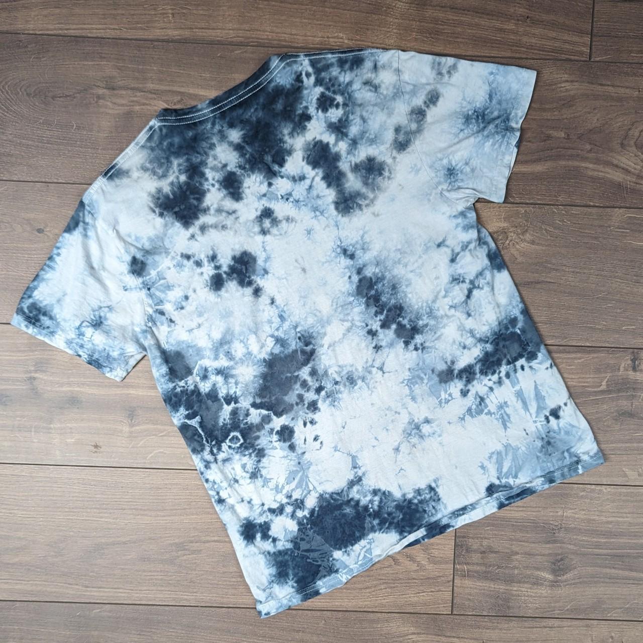 Vintage 00's Black Matter Tie Dye Grey Black White T-Shirt Men's L