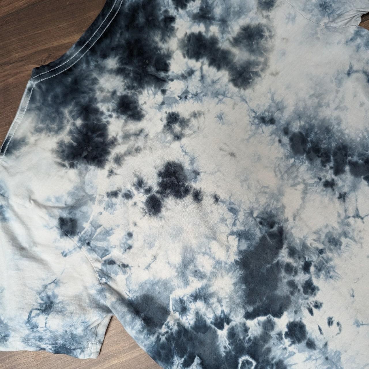 Vintage 00's Black Matter Tie Dye Grey Black White T-Shirt Men's L