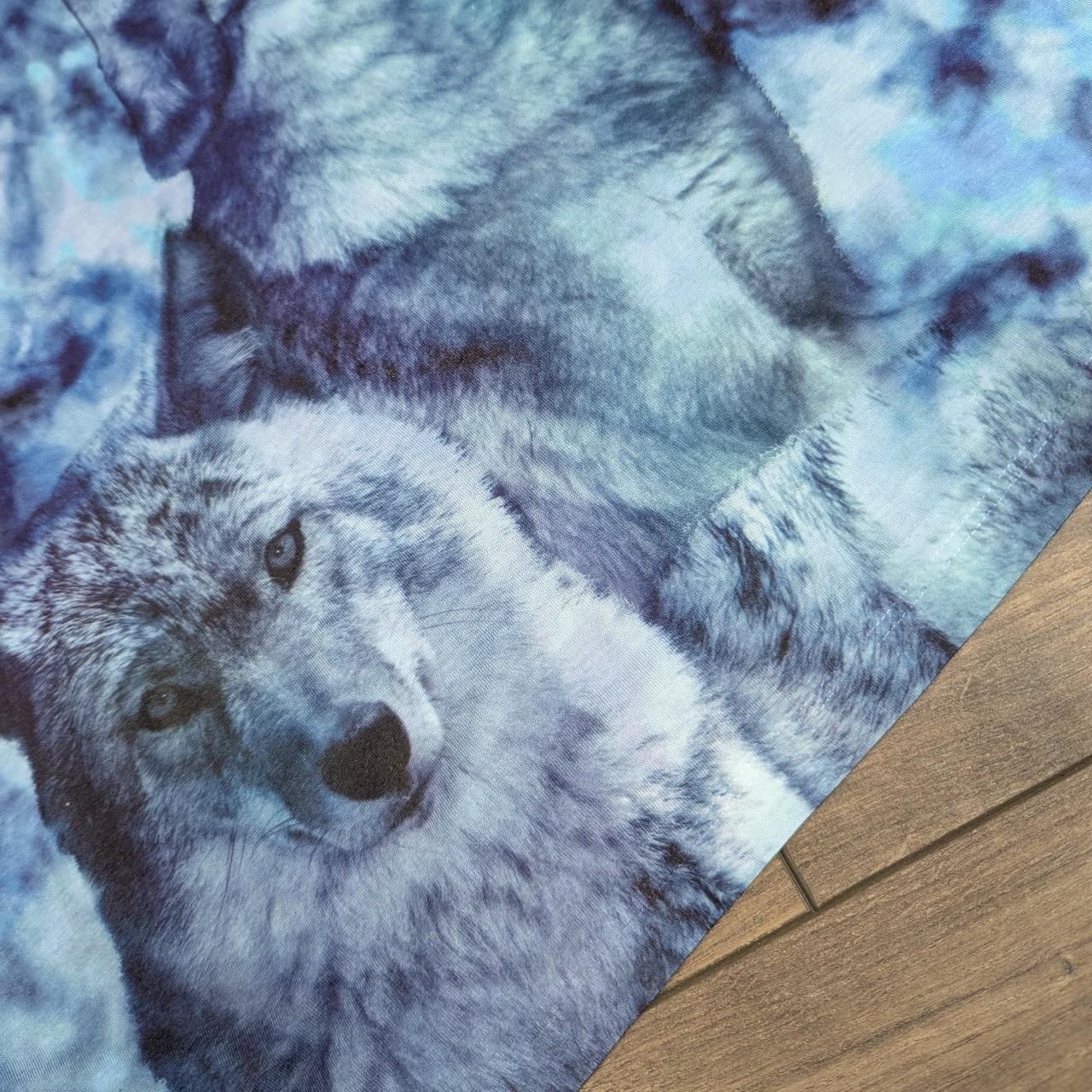 Vintage 00's Y2K Blue Wolf Graphic Tie Dye Vest T-Shirt UK 12-14