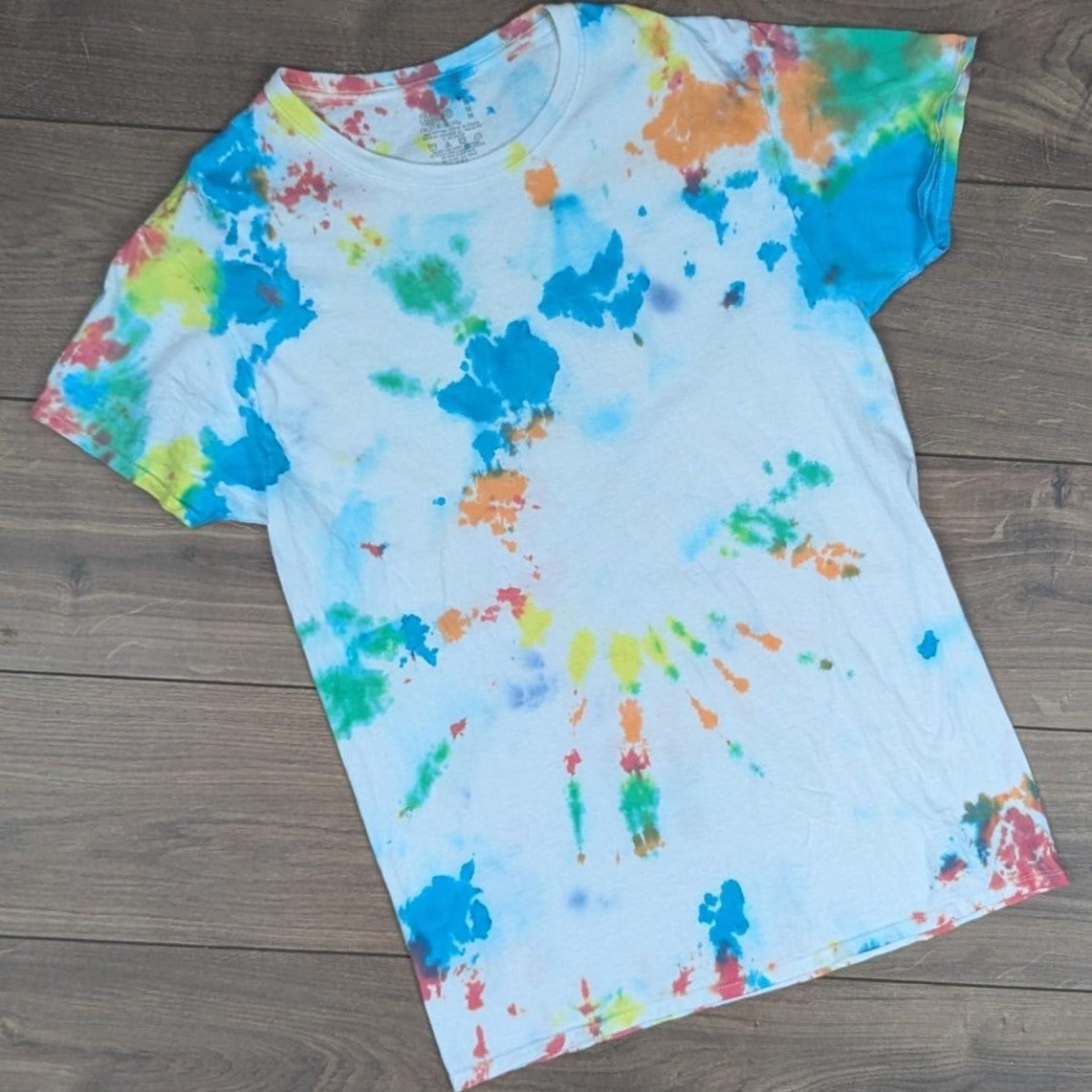 Vintage Fruit of the Loom Bright Multicoloured/White Tie Dye T-shirt Men's M