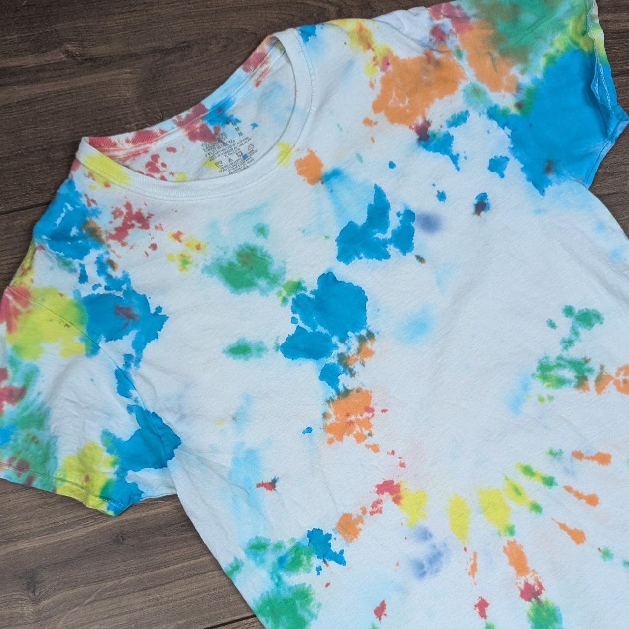 Vintage Fruit of the Loom Bright Multicoloured/White Tie Dye T-shirt Men's M