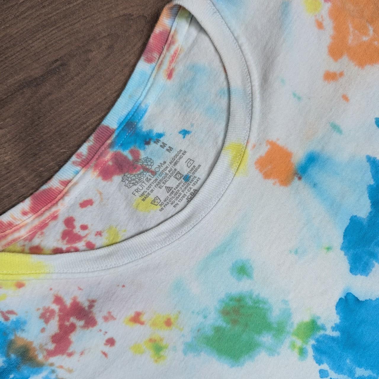 Vintage Fruit of the Loom Bright Multicoloured/White Tie Dye T-shirt Men's M