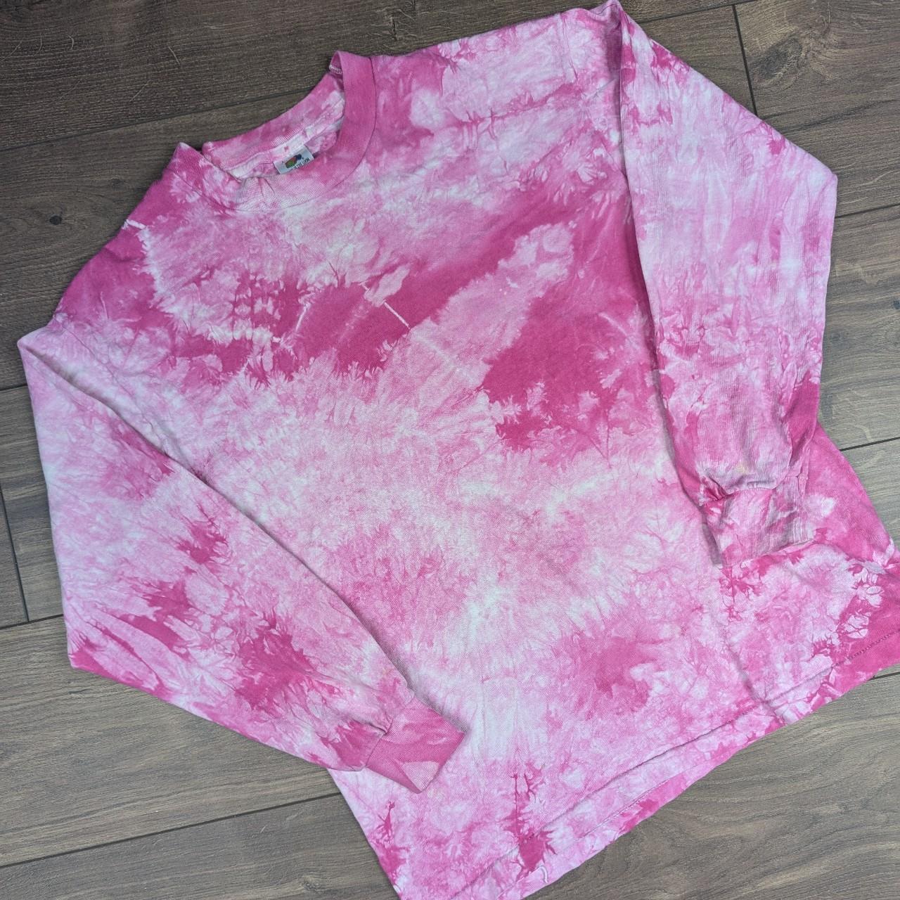 Vintage 90's Fruit of the Loom Pink Tie Dye Sweatshirt Women's L