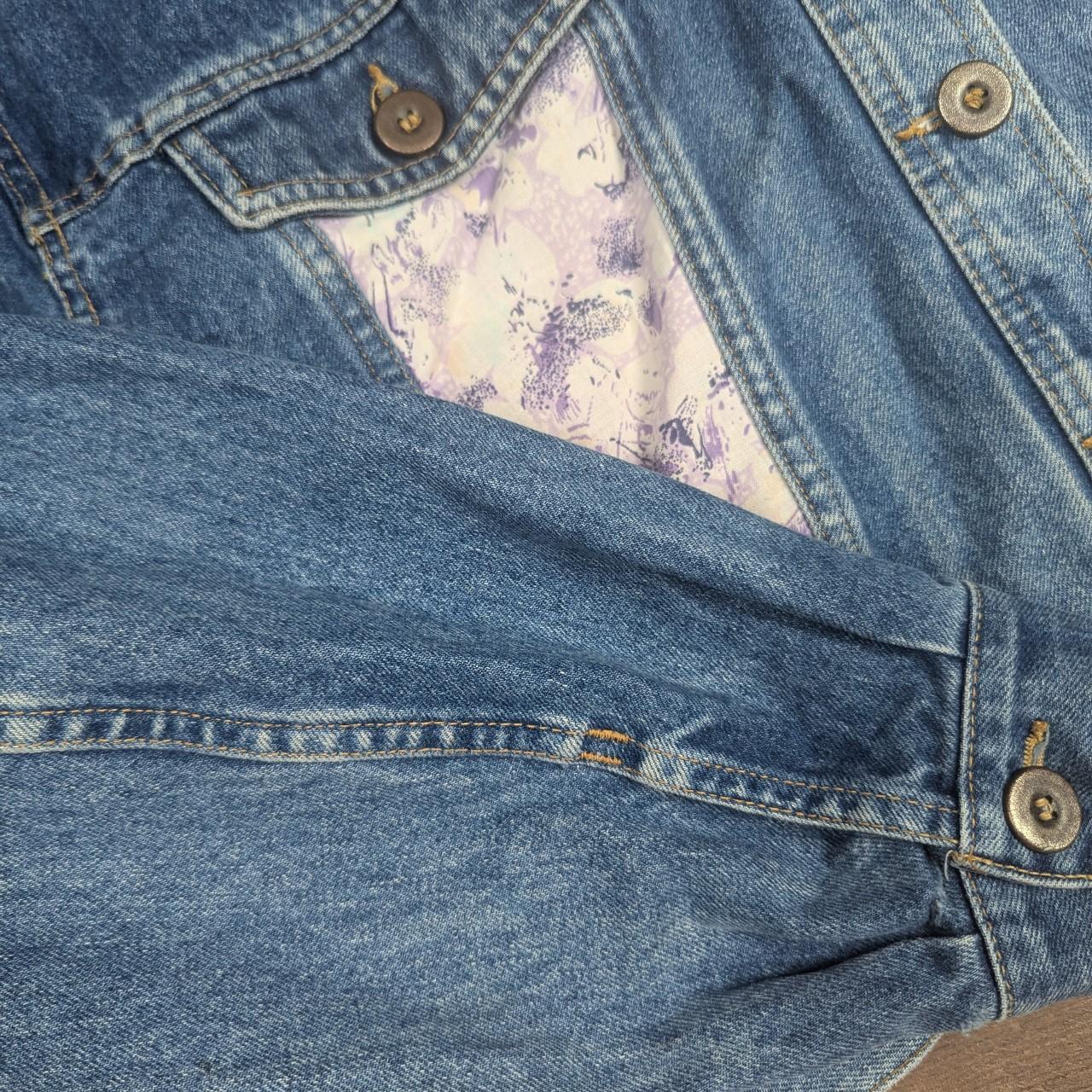 Vintage 90's Lee Cooper Blue Denim Jacket Purple Retro Inserts