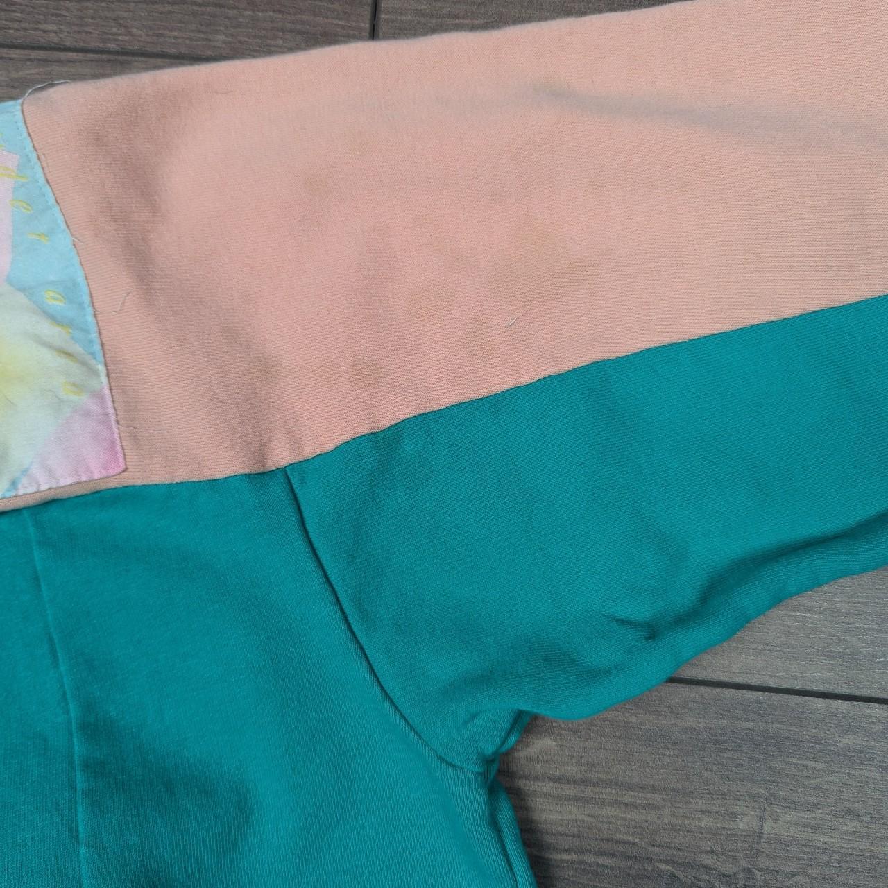 Vintage 80's Green/Peach Dynastar Ski Sweatshirt Women's M