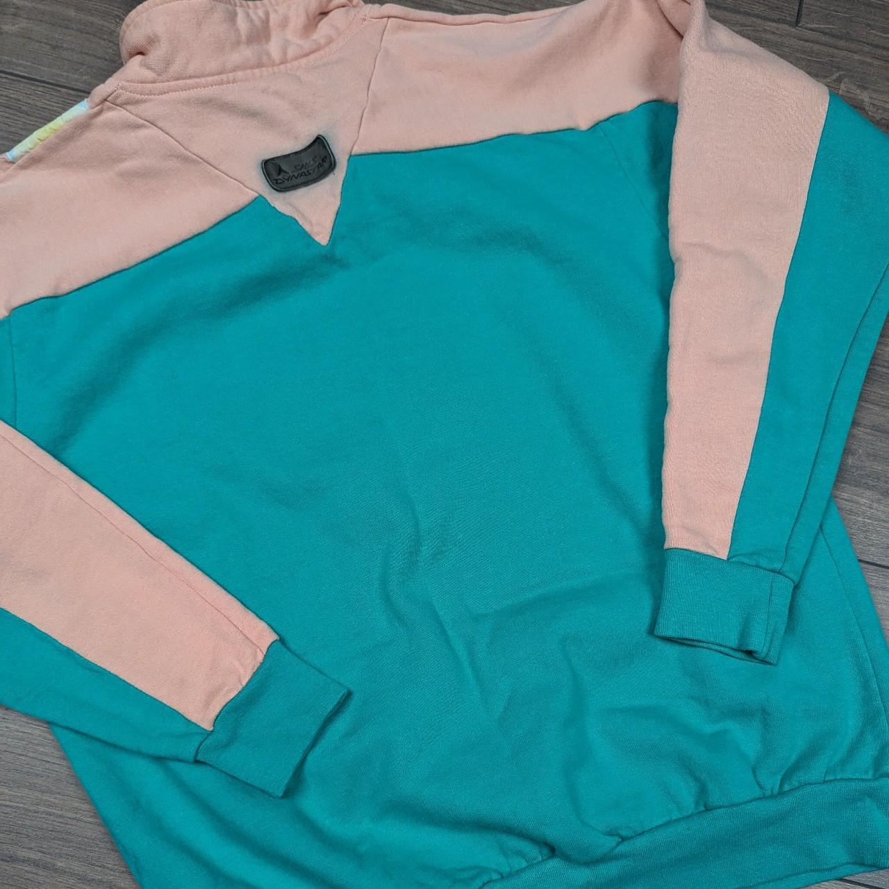 Vintage 80's Green/Peach Dynastar Ski Sweatshirt Women's M