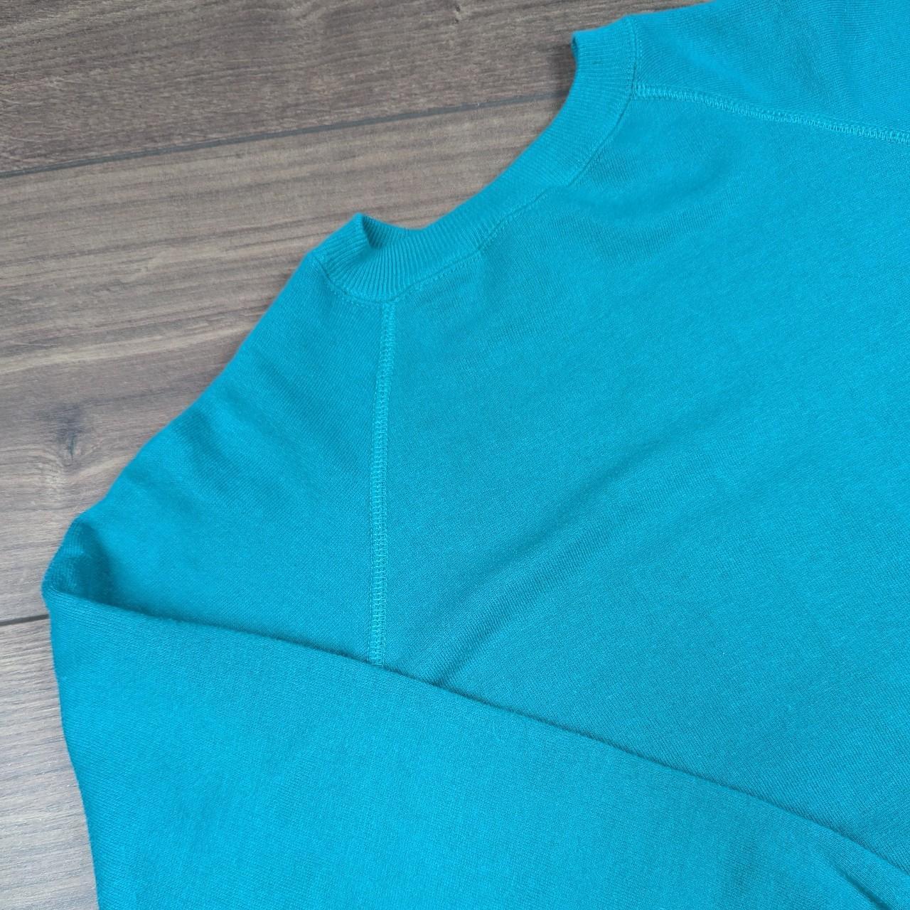 Vintage 1980's Retro Plain Green Boxy Fit Sweatshirt Jumper