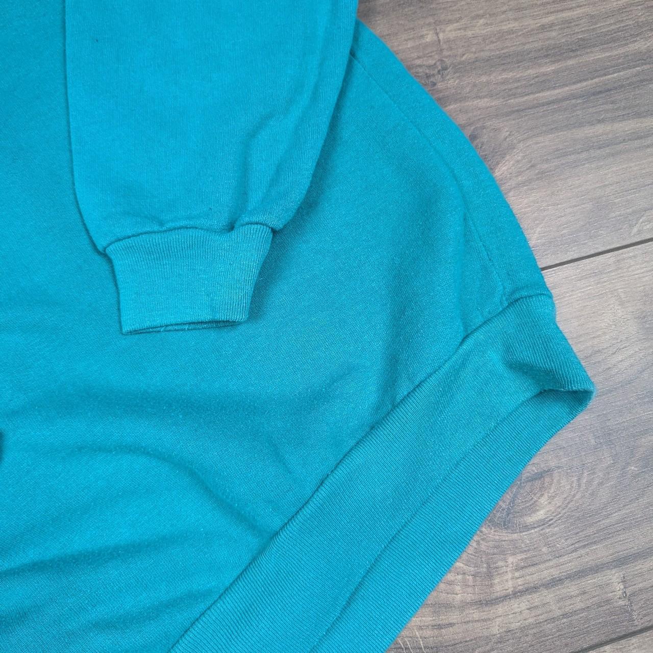 Vintage 1980's Retro Plain Green Boxy Fit Sweatshirt Jumper