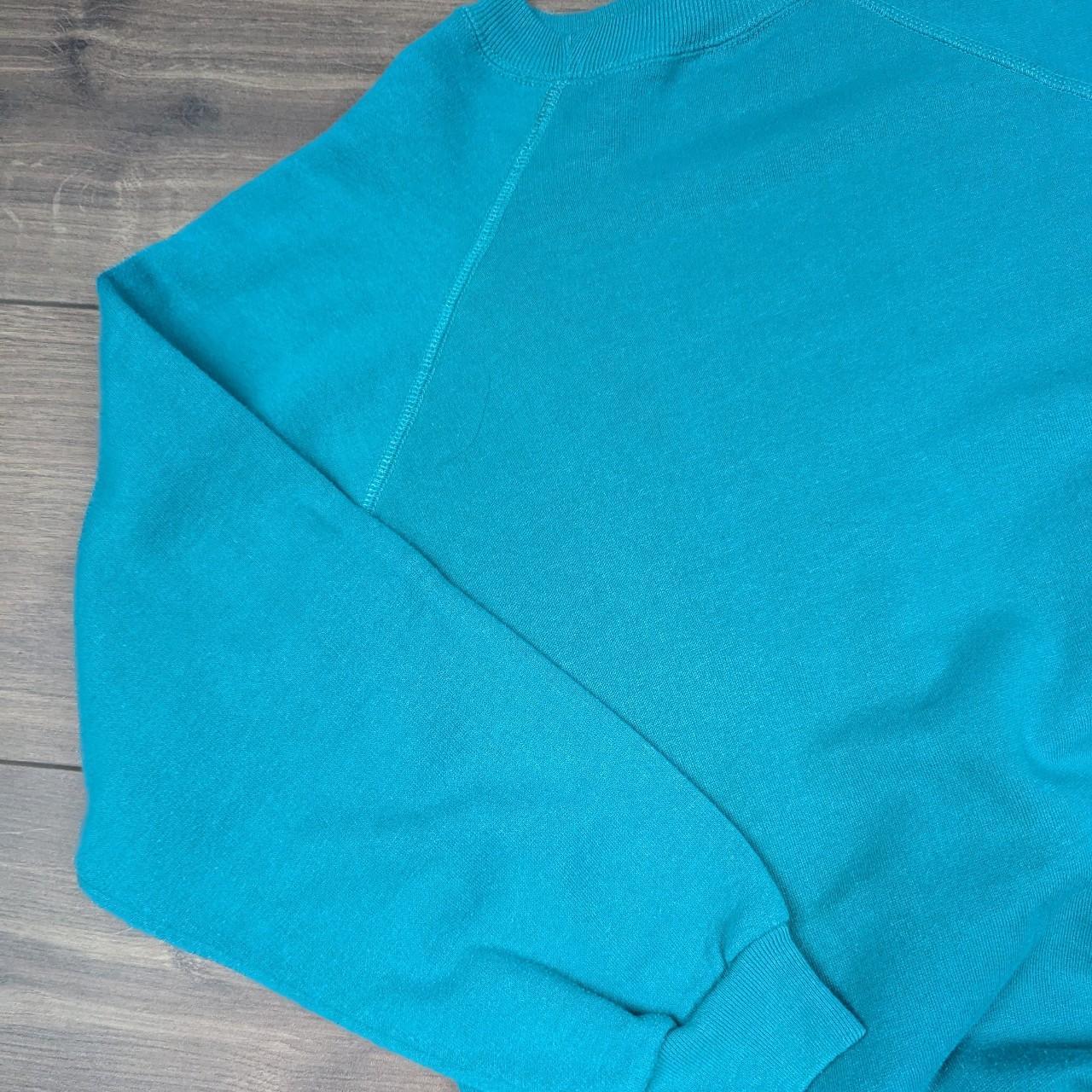 Vintage 1980's Retro Plain Green Boxy Fit Sweatshirt Jumper